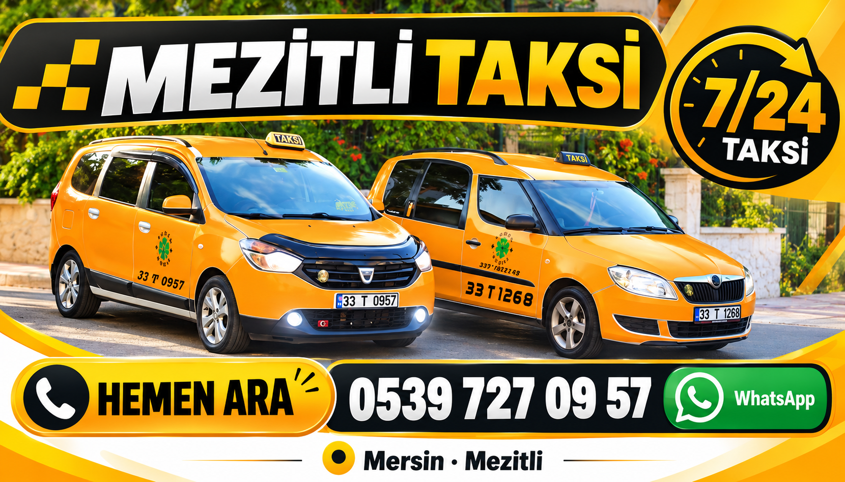 Mezitli Taksi Mersin 7/24 taksi hizmeti
